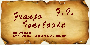 Franjo Isailović vizit kartica